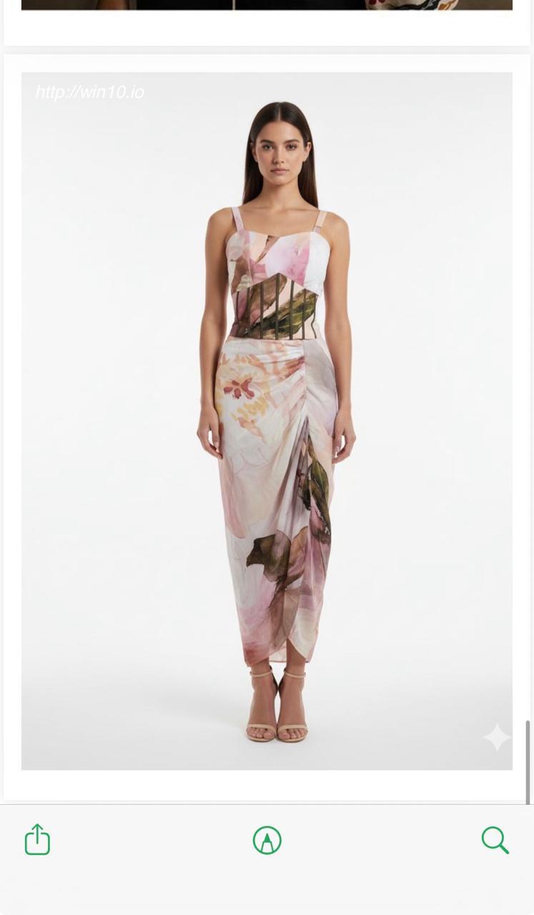 Corset and draped skirt