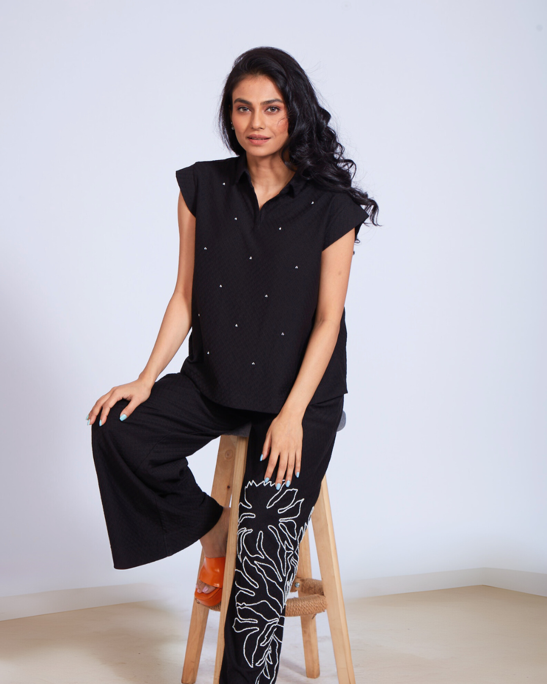Jacquard Embroidered Pant Coord Set