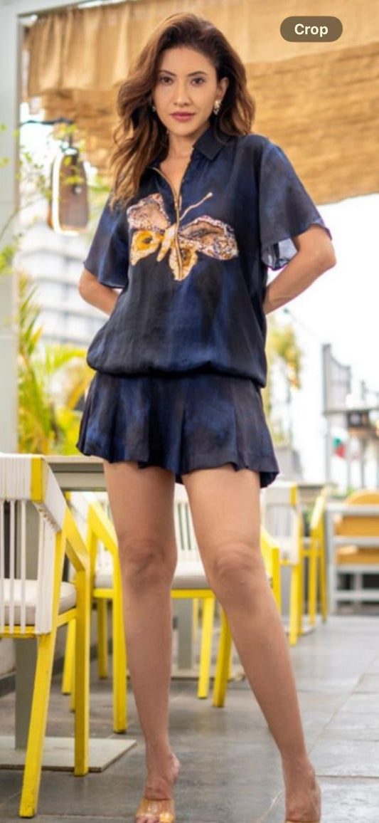 Navy blue butterfly squad set
